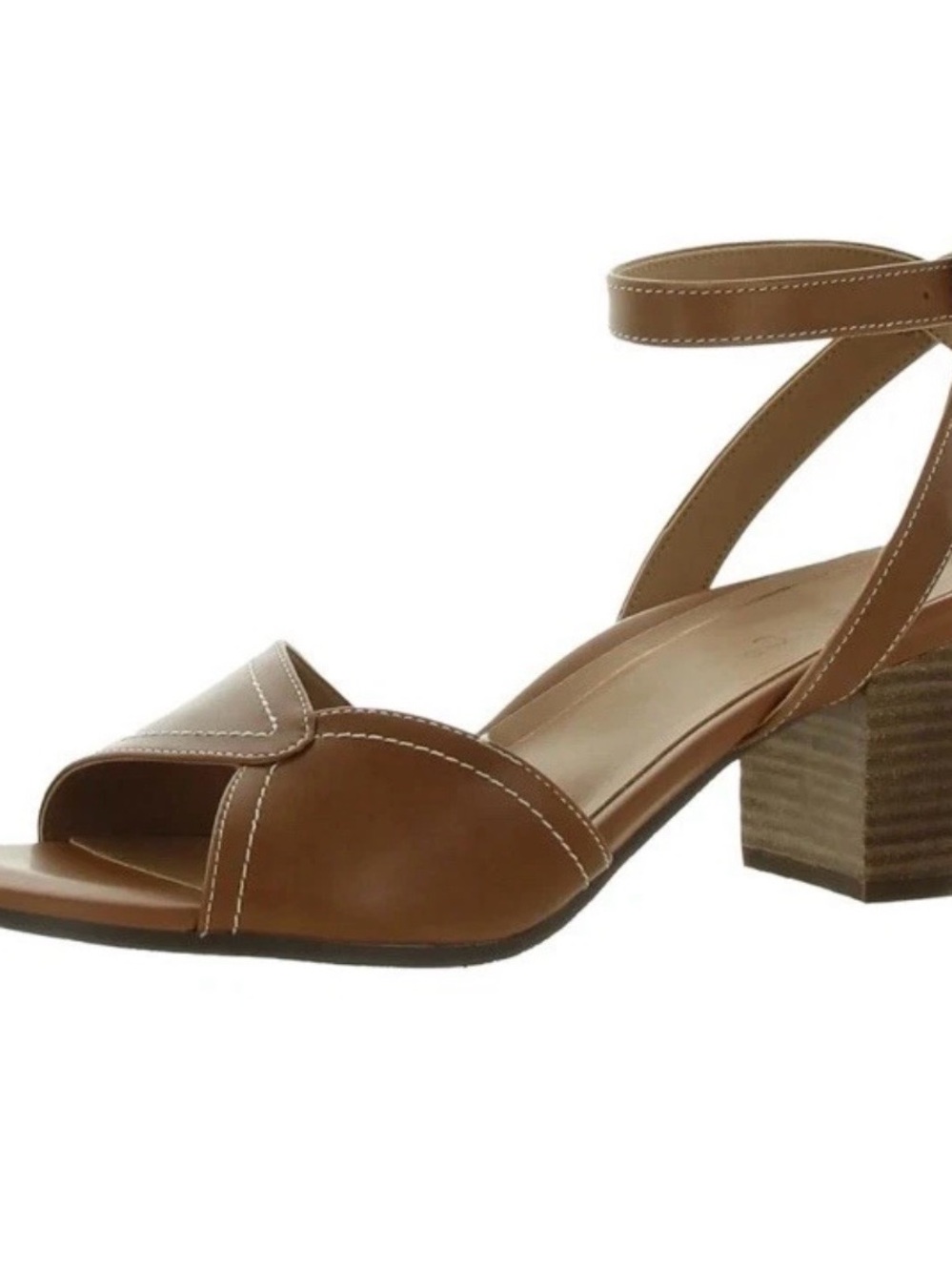 VIONIC Tan Sandals Strappy Chunk Heel Leather NWOT Size 6.5
